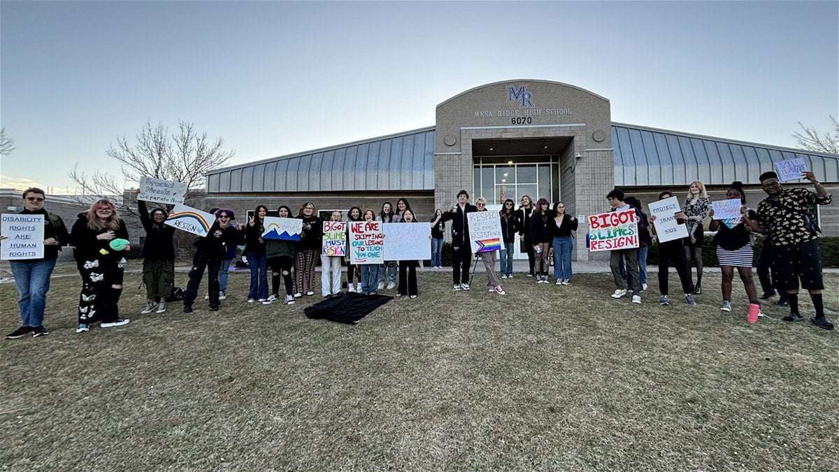 image for Students hold walkout calling for resignation of three Widefield School District board members