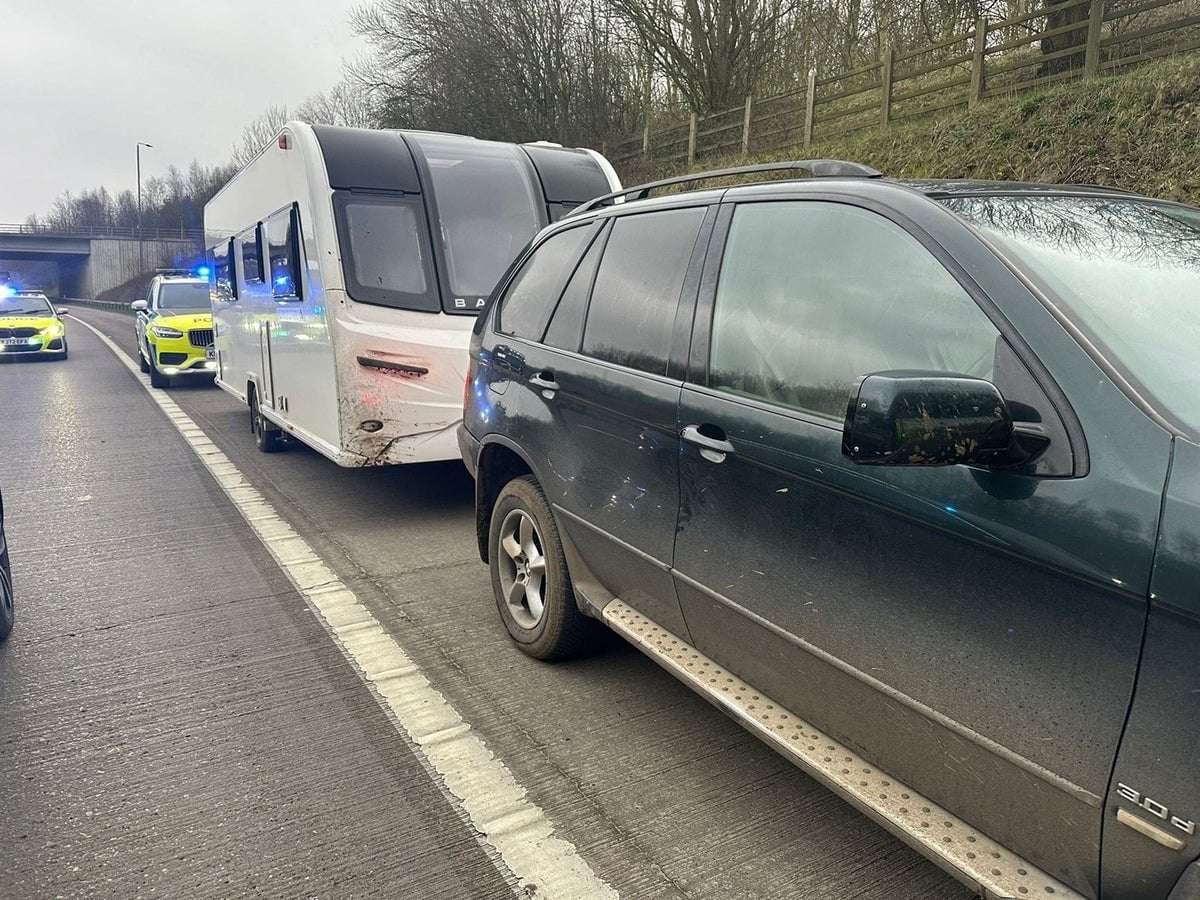 image for Boy, 11, arrested after being stopped by police driving BMW towing caravan on M1