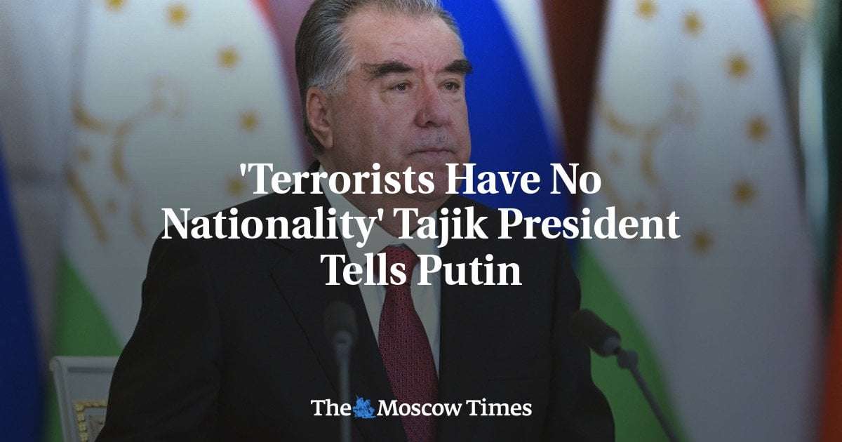 image for 'Terrorists Have No Nationality' Tajik President Tells Putin
