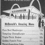 image for McDonald's menu in 1960