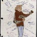 image for A drawing of Elvis Presley done by a 12-year-old Jimi Hendrix after seeing him in concert.