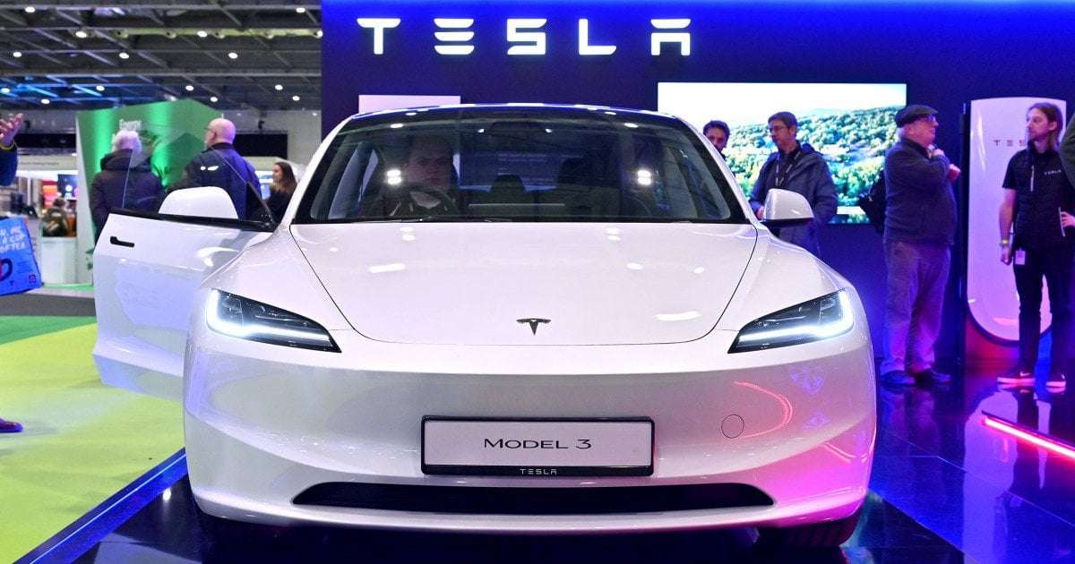image for Tesla shares fall after deliveries drop 8.5% from a year ago