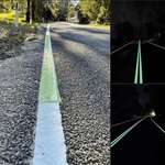 image for Fluorescent markings on road floors in Australia, for better visibility at night