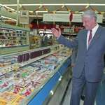 image for Soviet official Boris Yeltsin visits a grocery store in Texas shortly before collapse of the USSR