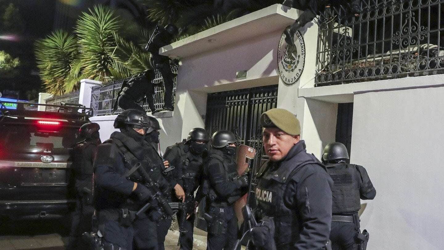 image for Mexico is breaking diplomatic ties with Ecuador after police stormed the embassy in Quito