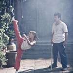 image for Jaden Smith practicing the bell kick scene for the Karate Kid(2010) with Jackie Chan