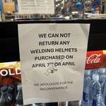 image for Lowe’s isn’t allowing Welding Mask returns if they were bought around the eclipse