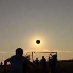 image for [OC] Photo I took of a throw-in at my son's soccer match where the ball totally eclipsed the sun.