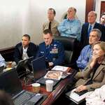 image for After giving the order, Obama and others observe the raid on Osama bin Laden's compound, 2011.