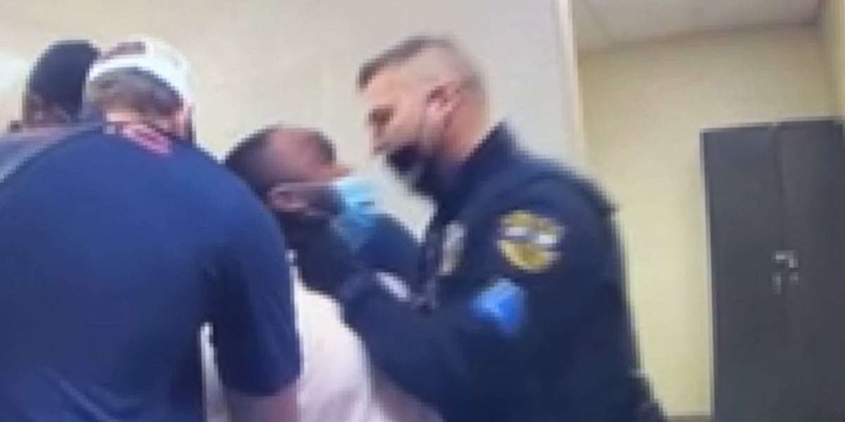 image for Matthews PD sergeant choked handcuffed man. Town kept the video secret.