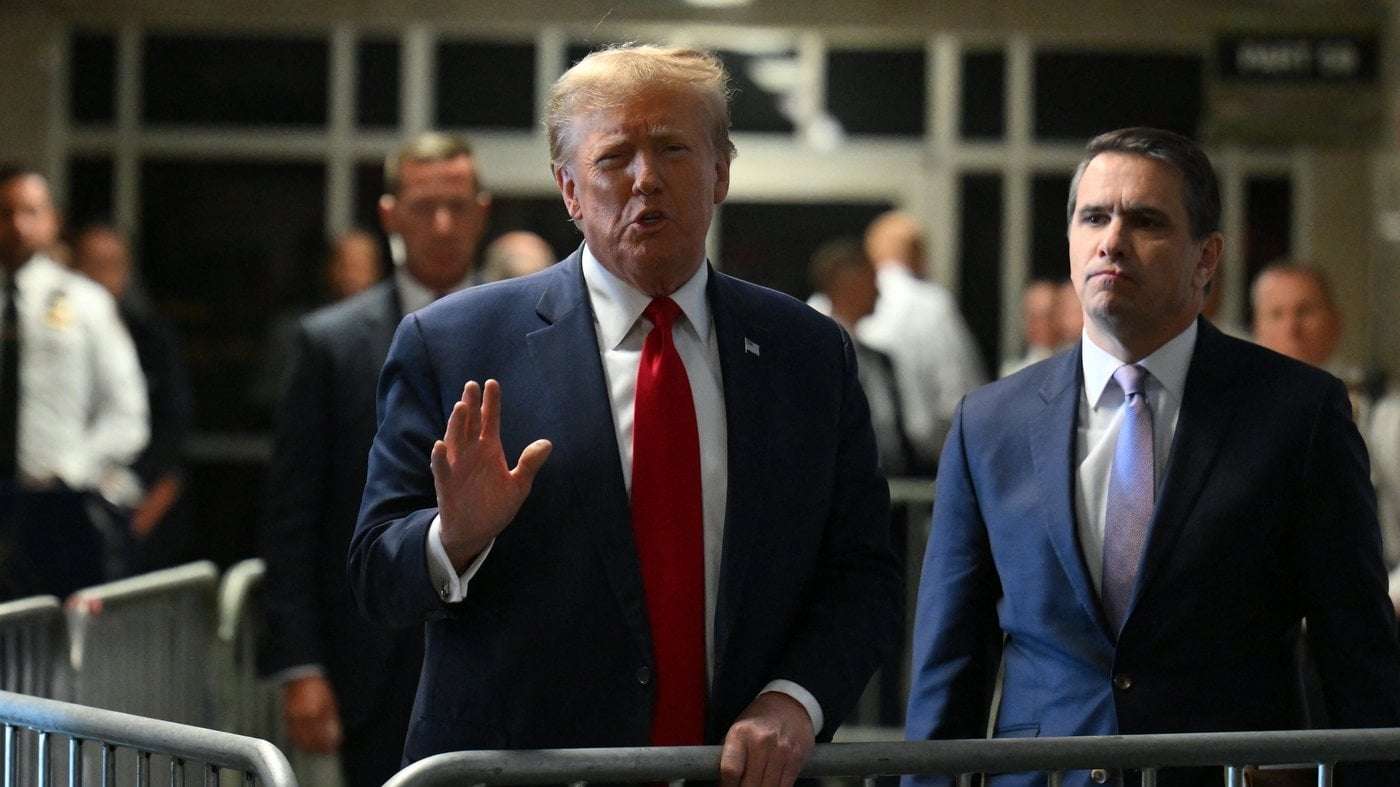 image for The first criminal trial of a former president begins on Monday : Trump's Trials : NPR