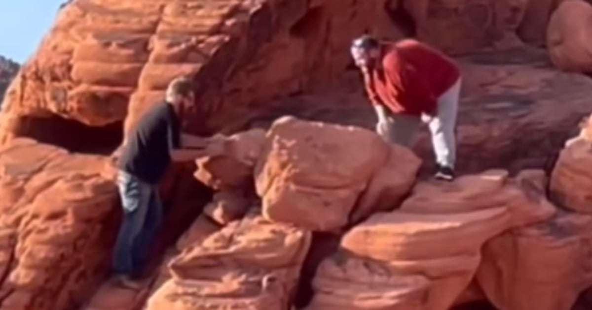 image for Visitors caught on video destroying ancient rock formations in Nevada