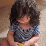 image for My daughter's hair at 13 months, right before her first haircut.