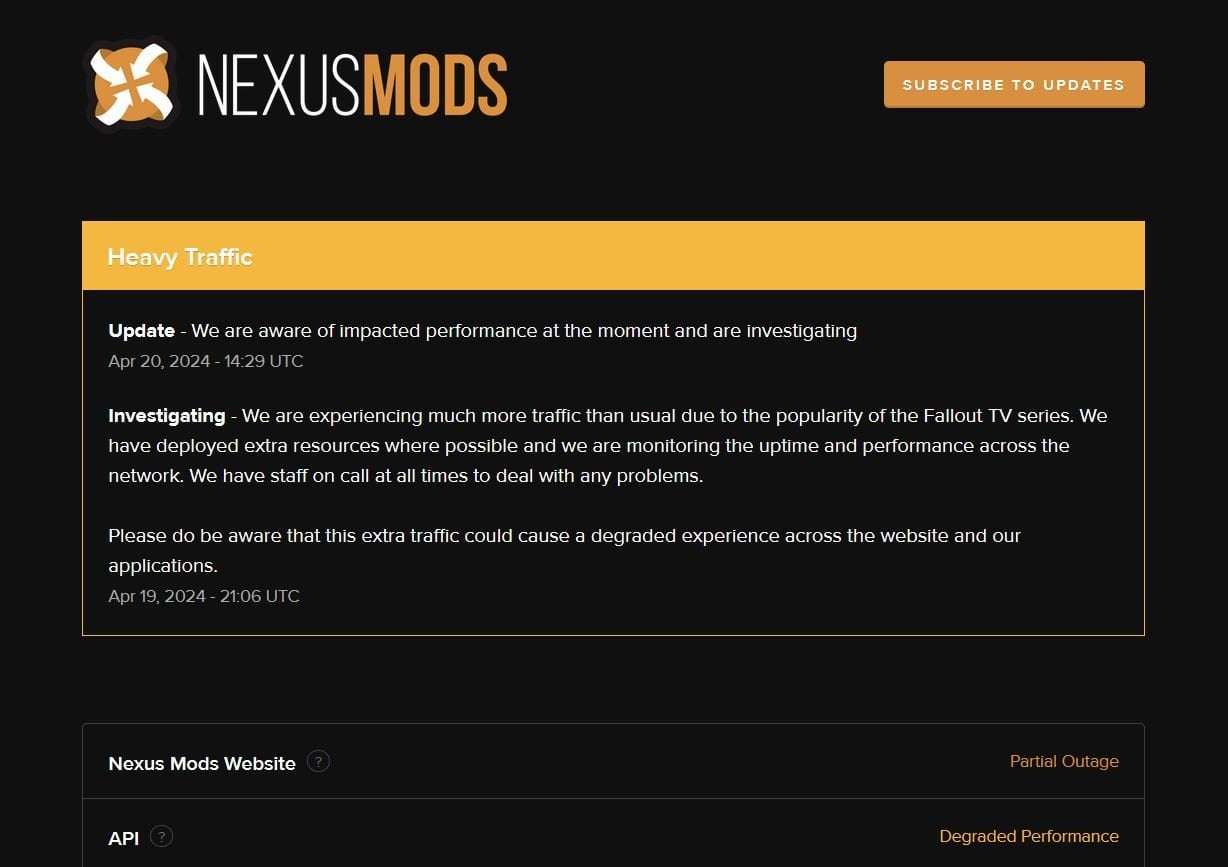image for Nexus Mods Website Is Facing Surge In traffic Due To Popularity Of Fallout TV Series