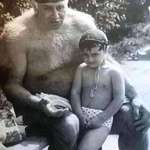 image for Soviet water polo player, Petre Mshvenieradze with his grandson in the 1990s.