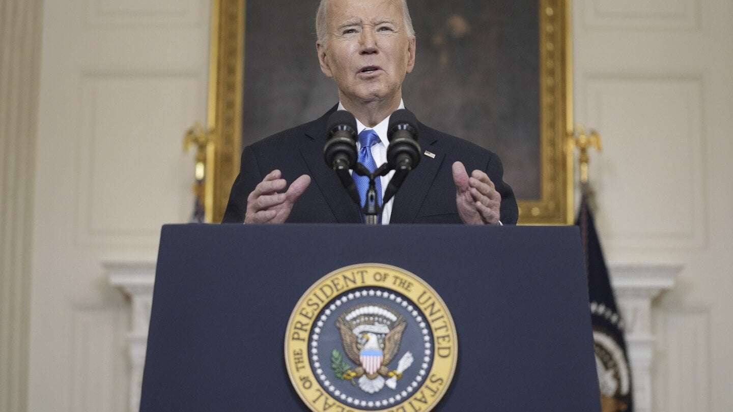 image for Biden says the US is rushing weaponry to Ukraine as he signs a $95 billion war aid measure into law