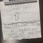 image for My son brought home a party invitation. Unclear if the parents are on board.