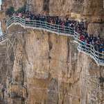 image for Crazy hanging walkway at Baishi Mountain, Hebei Province China