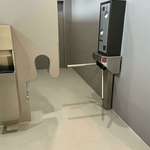 image for Had to pay 50 cent to use the restroom, but there is a cutout for kids to use it free.