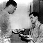 image for Joe Arridy, the "happiest prisoner on death row", gives away his train before being executed, 1939