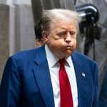 image for Trump heading into the courtroom today