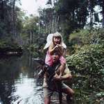 image for Steve Irwin with his daughter Bindi and a new friend