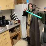 image for My uncle delivers babies in the hospital. He showed up to work like this today.