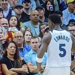 image for Anthony Edwards flexing on the Denver Nuggets crowd