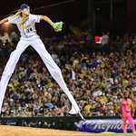 image for Savannah Bananas utility player Dakota Albritton throws a baseball