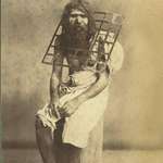 image for An ascetic with a metal grid welded around his neck, so that he can never lie down, late 1800s.