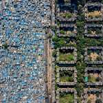 image for Aeriel shot of rich vs poor neighborhoods in Mumbai, India