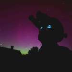 image for Ukrainian solder gazing up at the auroras last night.