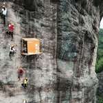 image for Convenience store 100m up for rock climbers in China