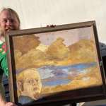 image for I bought this painting from 1973 called "The Heavens and the Artist." My wife hates it.
