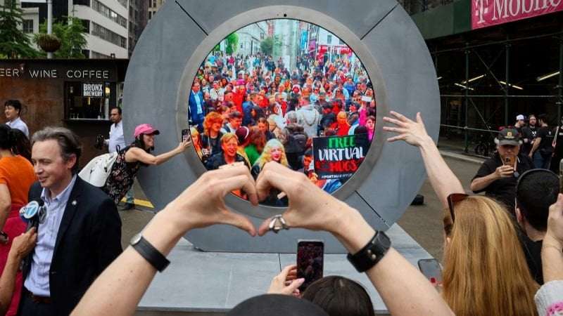image for Dublin-New York City portal: ‘Inappropriate’ behavior shuts down livestream sculpture installation