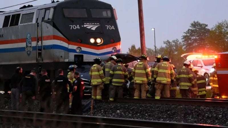 image for 3 dead after Amtrak train collides with pickup truck in western New York