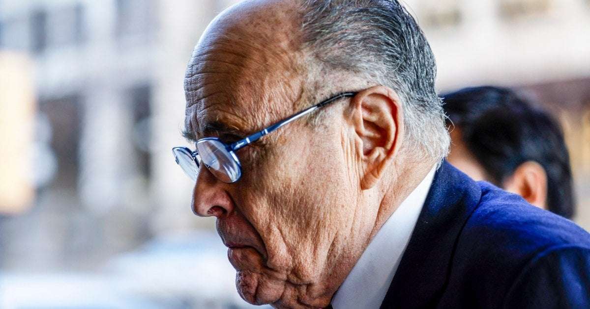 image for Rudy Giuliani is served indictment papers at his own birthday party after mocking Arizona attorney general