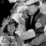 image for Christa Macauliffe's family watching the Challenger explosion at Kennedy Space Center, 1986
