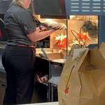 image for Drying the head of a mop under the Fries warmer
