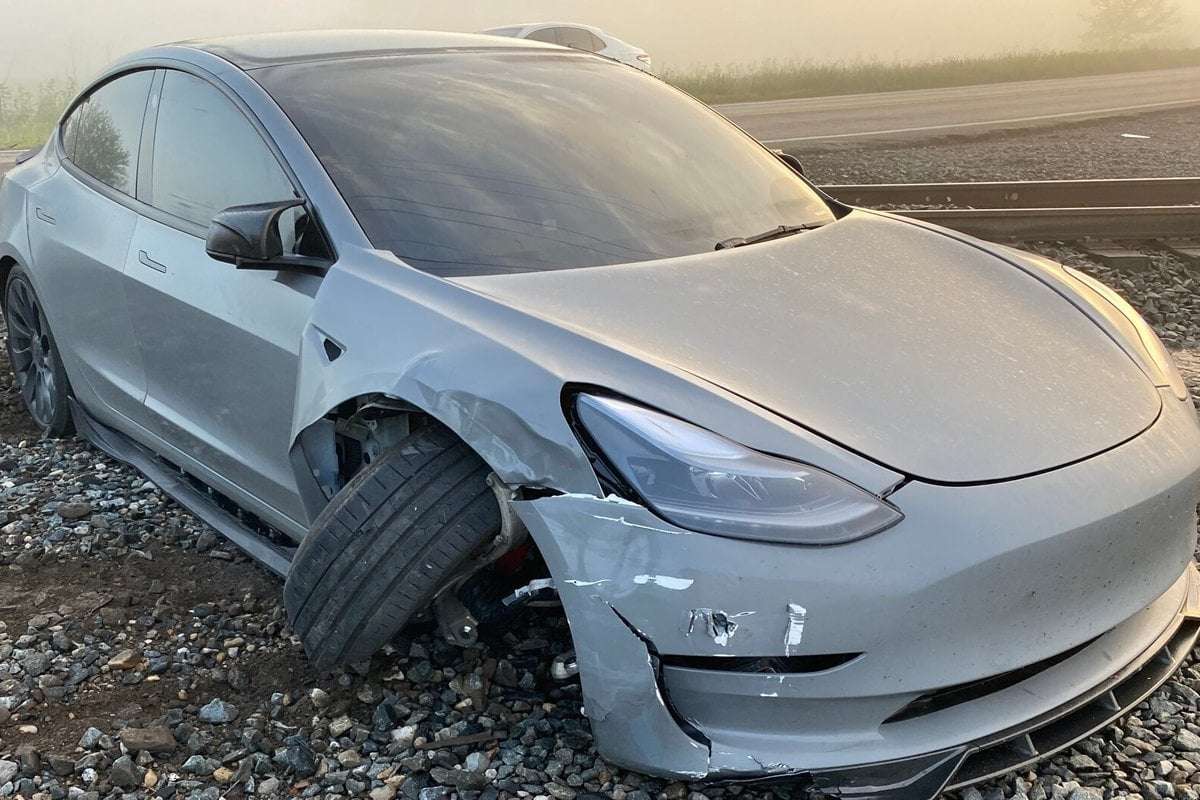 image for Self-Driving Tesla Nearly Hits Oncoming Train, Raises New Concern On Car's Safety