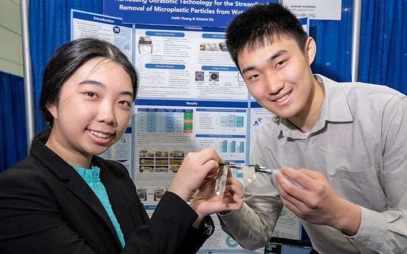 image for 2 teens won $50,000 for inventing a device that can filter toxic microplastics from water