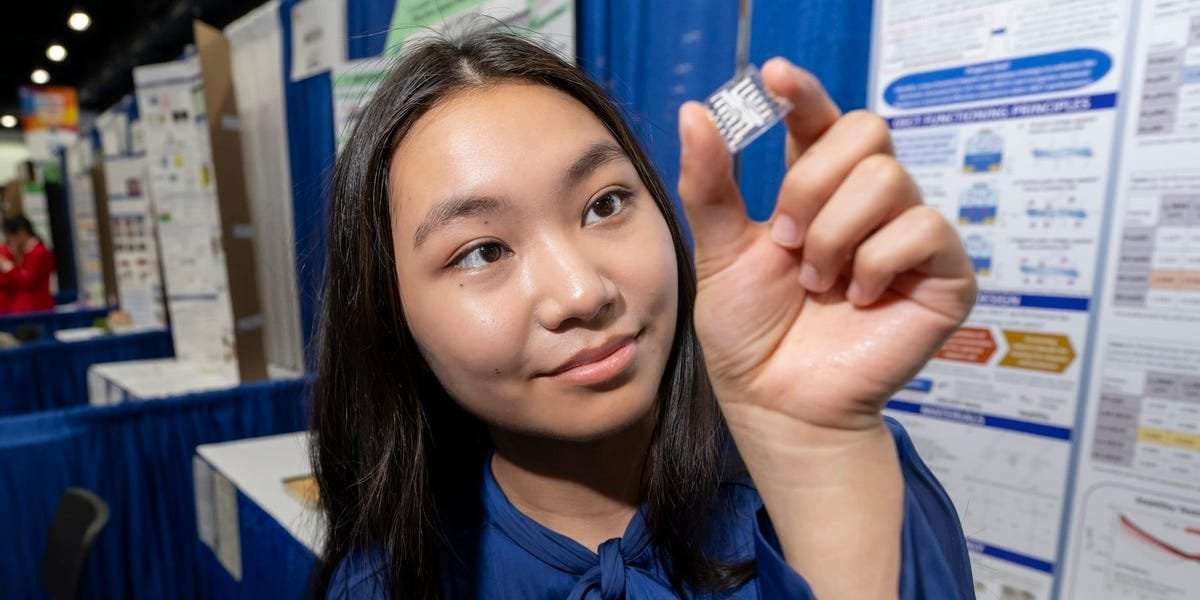 image for A 16-year-old took home $75,000 for her award-winning discovery that could help revolutionize biomedical implants