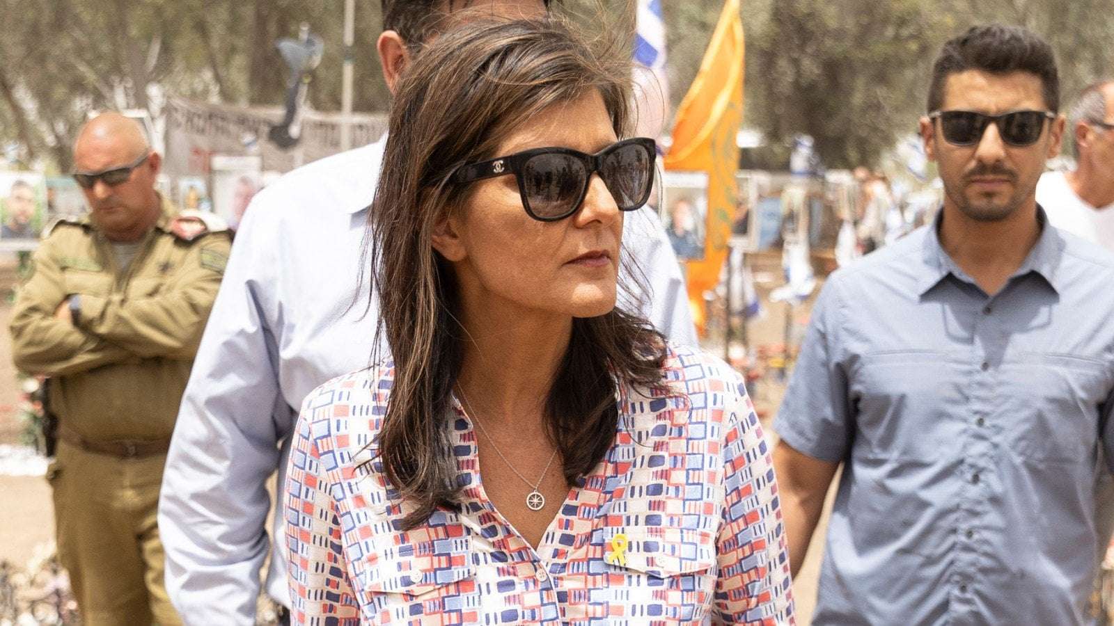 image for Nikki Haley Writes ‘Finish Them!’ on Israeli Bomb After Refugee Massacre