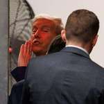 image for Trump speaks to reporters as he leaves court
