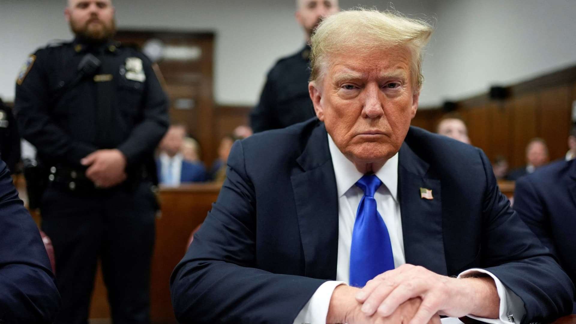 image for Trump guilty on all 34 counts in hush money trial, historic first for a former U.S. president