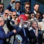 image for The Kansas City Chiefs gift President Biden a signed helmet and dare him to wear it