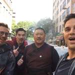 image for Mark Ruffalo taking a selfie on the sets of Infinity War 7 years ago.