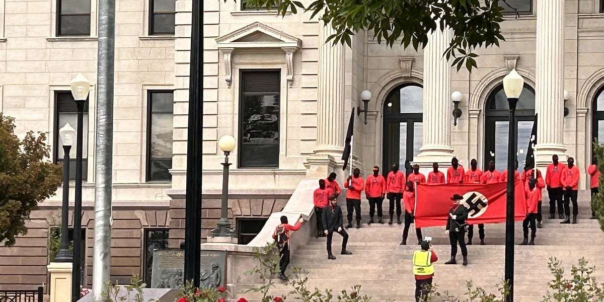 image for Purported neo-Nazis rally at State Capitol, march around Pierre