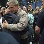 image for President George W. Bush Hugging the Family Member of a 9/11 Victim