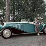 image for Jean Bugatti poses with his Bugatti Royale, one of seven built, 1932.